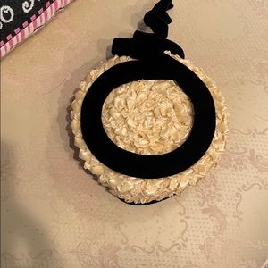 VINTAGE LA PETITE STRAW WOVEN & VELVET HAT